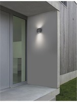 Nástěnná - NV 741662 Venkovní nástěnné svítidlo COMO tmavě šedý hliník skleněný difuzor LED 2x3W 3000K 220-240V 2x34st. IP54 světlo nahoru a dolů - NOVA LUCE