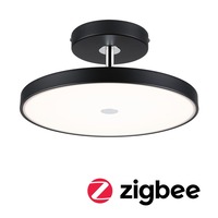 Kruhová - P 96776 LED stropní svítidlo Smart Home Zigbee 3.0 Hildor 2700K 230V 25W stmívatelné černá mat/chrom - PAULMANN