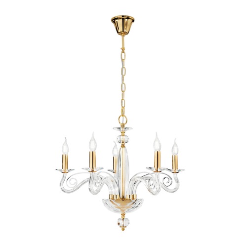 Dekorativní - FAN I-EPOQUE/5 Závěsné svítidlo Epoque, zlaté, 5 x E14, 65 x 140 cm - FANEUROPE - foto 1