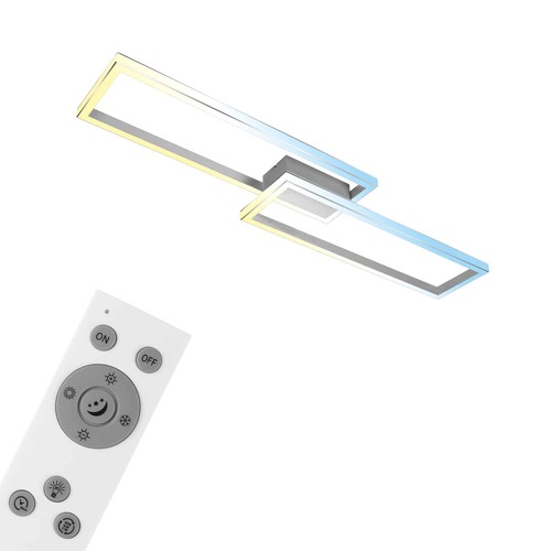 Hranatá - BRILO 3761019 CCT stropní svítidlo, 119,5 cm, 45W, 400lm, hliník-chrom - BRILONER - foto 1