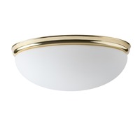Plafoniéry - OS ALM41687 ALMA D2 stropní/nástěnné skleněné svítidlo mosaz / bílá IP41 25W E27 - OSMONT