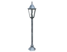 Sloupková - FAN LANT-FIRENZE/P1 Sloupkové svítidlo FIRENZE černá/stříbrná, 1xE27, IP44, 104 x 21 x 21 cm - FANEUROPE