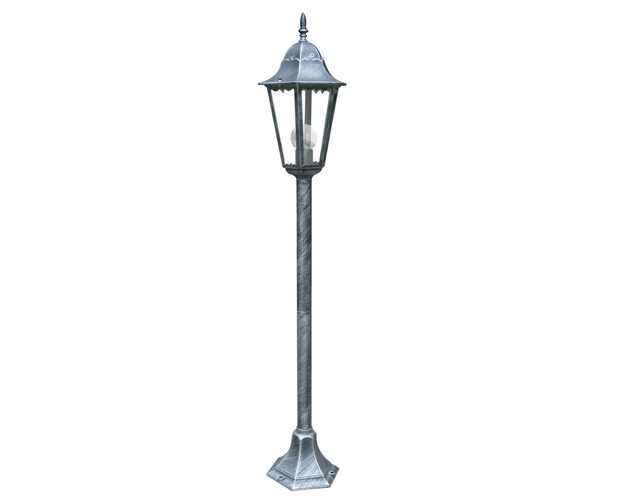 Sloupková - FAN LANT-FIRENZE/P1 Sloupkové svítidlo FIRENZE černá/stříbrná, 1xE27, IP44, 104 x 21 x 21 cm - FANEUROPE - foto 1