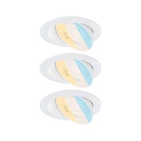 Kruhová - P 92254 LED vestavné svítidlo White Select Aumus 3ks sada kruhové 105mm 90° 3x5W 230V stmívatelné 2700 - 6500K bílá - PAULMANN