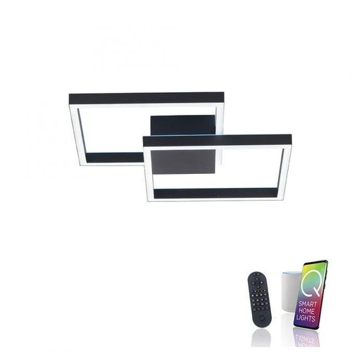 Hranatá - PN 6144-18 Q-MARKO LED stropní svítidlo Smart Home, černá, hranaté ZigBee RGB+2700-5000K - PAUL NEUHAUS - foto 1