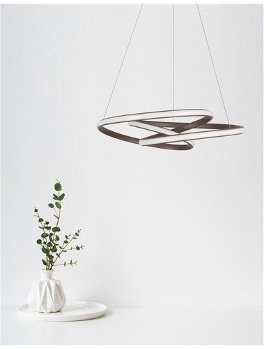 Kruhová - NV 9147113 Závěsné svítidlo MENTON kávově hnědý hliník a akryl LED 43W 230V 3000K IP20 stmívatelné - NOVA LUCE - foto 1