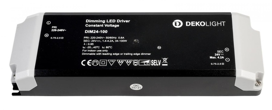 Stabilizované napětí - IMPR 862242 Deko-Light LED-napájení BASIC, DIM, CV, 24V 34-100W konstantní napětí 1420-4165 mA IP20 stmívatelné 24V DC 34,00-100,00 W - foto 1