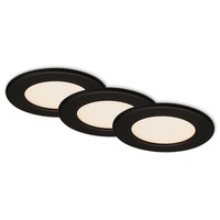 Kruhová - BRI 7053-035 3ks sada LED vestavné svítidlo, pr. 11,5 cm, 6 W, 650 lm, černá - BRILONER