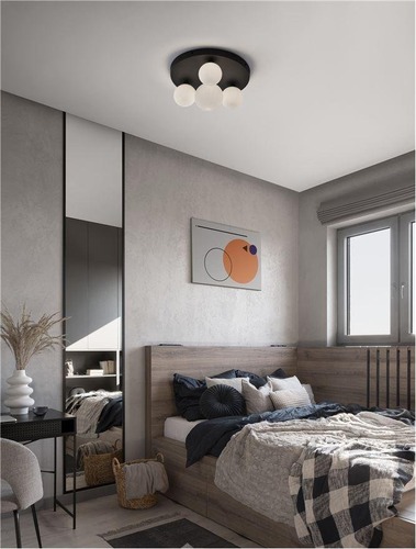 Dekorativní - NV 9080128 Stropní svítidlo EDEM černý hliník opálové sklo G9 4x5W 220V IP20 bez žárovky IP20 - NOVA LUCE - foto 1