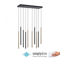 Vícečetná - PN 2110-18 FLUTE LED závěsné svítidlo černá matná mosaz 10 ramenné stmívatelné paměťová funkce SimplyDim 3000K - PAUL NEUHAUS