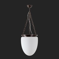 Dekorativní - OS MIR42294 MIRA R závěsné skleněné svítidlo starobronz / bílá IP40 150W E27 (původní kód OS 42294) - OSMONT