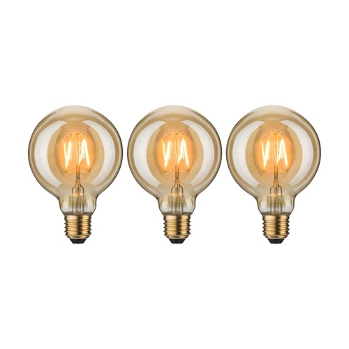 E27 - P 5078 1879 set LED Globe E27 230V 3x2,7W 1700K zlatá - PAULMANN - foto 1