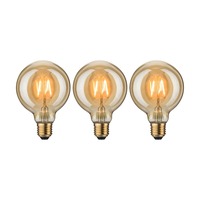 E27 - P 5078 1879 set LED Globe E27 230V 3x2,7W 1700K zlatá - PAULMANN