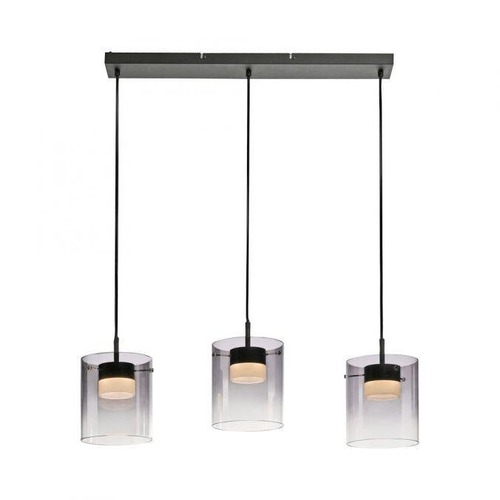 Vícečetná - LD 14043-18 LED závěsné svítidlo černé 3-ramenné do jídelny, krokově stmívatelné, 3000K - JUST LIGHT - foto 1