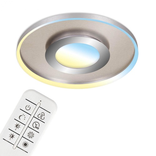 Kruhová - BRILO 3640-012 CCT LED stropní svítidlo, pr. 49,5 cm, 25 W, 3000 lm, matný nikl-chrom - BRILO - foto 1