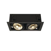 Hranatá - LA 115550 KADUX 2 ES111, svítidlo typu downlight, hranaté, černé matné, max. 2x 75 W - BIG WHITE (SLV)