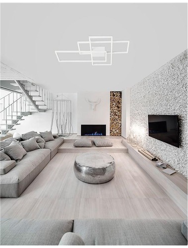 Hranatá - NV 9977001 Stropní svítidlo BILBAO bílý hliník a akryl LED 55W 230V 3000K IP20 stmívatelné - NOVA LUCE - foto 1