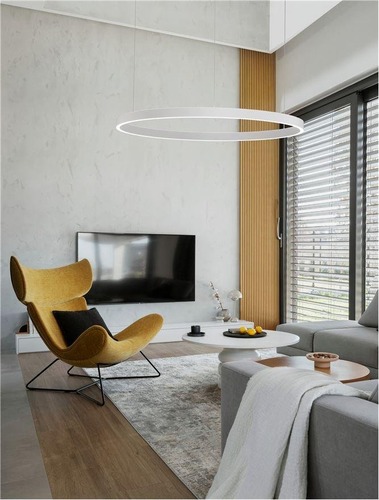 Kruhová - NV 9345667 Závěsné svítidlo ELOWEN bílý hliník a silikon LED 100W 3000K stmívatelné - NOVA LUCE - foto 1