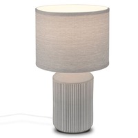 Stolní lampy dekorační - BRILO 7539014 Ino stolní lampička, látkové stínidlo, keramický podstavec, 22x37,5 cm (DxH), šedá - BRILO