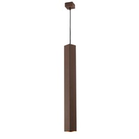 Dekorativní - FAN I-FLUKE-SQ BRO Závěsné svítidlo Fluke, hranaté, corten, 1 x GU10, 6 x 6 x 60 cm - FANEUROPE