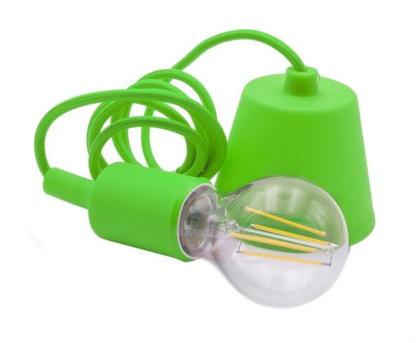 Subtilní - CEN FTVE-150 SILIKONOVÝ ZÁVĚS FANTASY ZELENÝ pro LED žárovky délka 150cm E27 IP20 Visual Box - CENTURY - foto 1