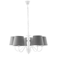 Dekorativní - FAN I-FAVOLA/5 Závěsné svítidlo Favola, bílé/šedé, 5 x E14, 56 x 100 cm - FANEUROPE