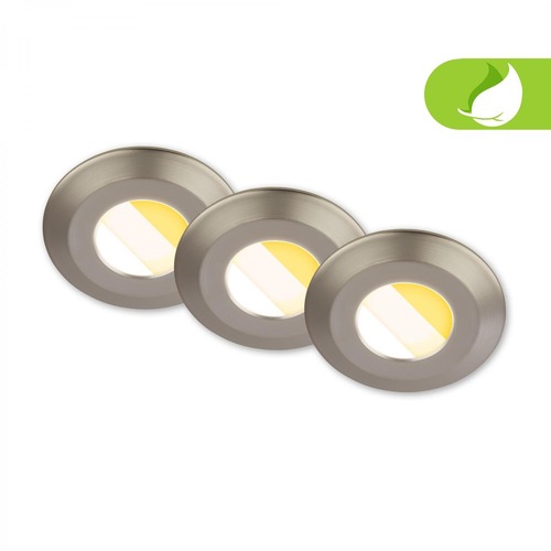Koupelnová - BRI 7589032 BRILONER Klira 3ks sada vestavných bodových svítidel do koupelny 230V, stmívatelné, IP44, matný nikl 7589032 - foto 1