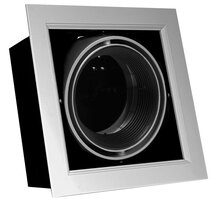 Hranatá - CEN CF1P-AR111 SVÍTIDLO zapuštěné pro AR111 LED CITY výklopné 30d otočné 350d stříbrno šedé 1pozice IP20 - CENTURY