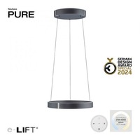 Kruhová - PN 2560-15 LED závěsné svítidlo PURE E-Clipse elektrické 2700-5000K šedá - PAUL NEUHAUS