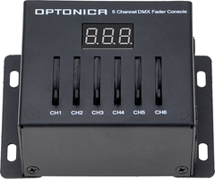 Stmívače a regulátory LED - 6 kanálový DMX posuvný Fader Console