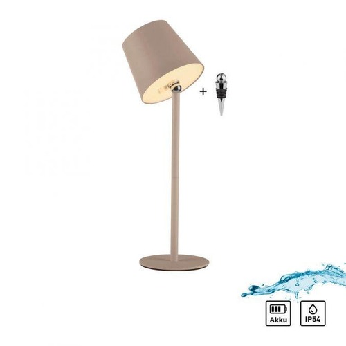 Na stůl - LD 19251-39 BOTERIA LED lampička na láhev, nabíjecí, s přídavnou nohou, písková barva 3000K - JUST LIGHT - foto 1