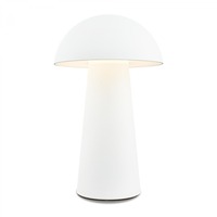 Stolní lampy dekorační - BRILO 7520016 Fungo Mini LED stolní lampička bezdrátová IP44, stmívatelné, dotykový vypínač, bílá - BRILO
