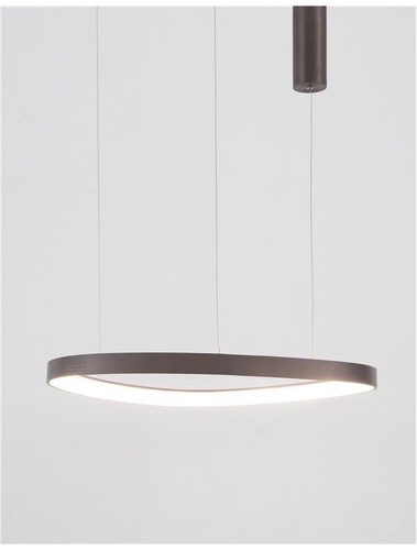 Kruhová - NV 9053553 Závěsné svítidlo ESTEVA kávově hnědý hliník a akryl LED 48W 230V 3000K IP20 stmívatelné - NOVA LUCE - foto 1