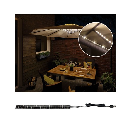 Dekorační - P 94208 Mobile Strip Parasol-Light LED pásky 4ks sada osvětlení slunečníku, 4x40cm - PAULMANN - foto 1