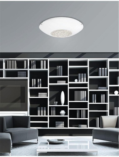 Kruhová - NV 6311803 Stropní svítidlo ERA bílé sklo a křišťál chromovaný kov E27 3x12W - NOVA LUCE - foto 1