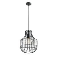 Kruhová - FAN I-OPIUM-S1 A Závěsné svítidlo OPIUM, černá/průhledná, 1 x E27, 30 x 30 x 130 cm - FANEUROPE