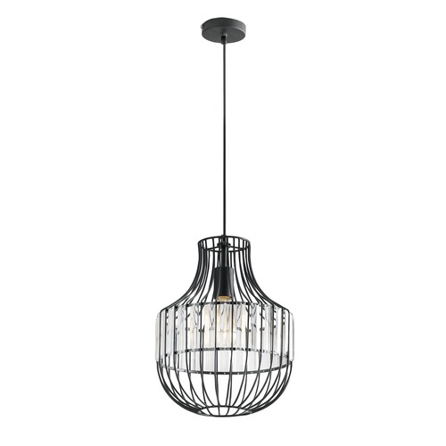 Kruhová - FAN I-OPIUM-S1 A Závěsné svítidlo OPIUM, černá/průhledná, 1 x E27, 30 x 30 x 130 cm - FANEUROPE - foto 1