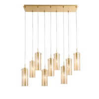 Dekorativní - FAN I-MAGIC-S9-ORO Závěsné svítidlo Magic, zlatá/jantar, 9 x E27, 90 x 150 cm - FANEUROPE