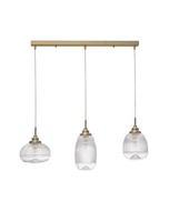 Podélná - NV 9731216 Závěsné svítidlo MOND saténový zlatý kov čiré sklo E14 3x5W 230V IP20 bez žárovky - NOVA LUCE