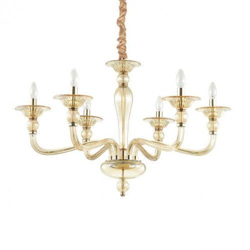Dekorativní - ILUX 159942 Závěsné svítidlo Ideal Lux Danieli SP6 ambra 159942 zlaté 6x40W - IDEALLUX - foto 1