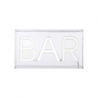 Dekorativní - LD 85026-16 NEON-BAR LED nástěnné svítidlo bílé nápis BAR, USB, dekorační šňůrový vypínač - LEUCHTEN DIREKT / JUST LIGHT