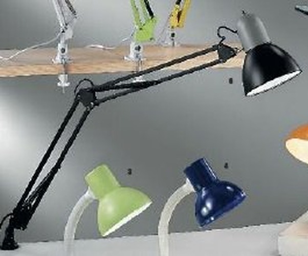 Stolní lampy s klipem - OR LA 4-1060 ČERNÁ Stolní lampa 1xE27, černá barva, nastavitelné rameno - ORION - foto 1