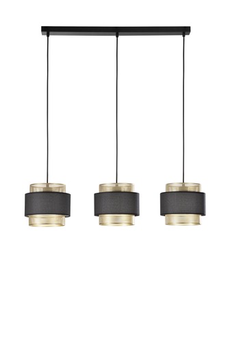 Dekorativní - FAN I-LOUNGE-S3 Závěsné svítidlo Lounge zlatá + černá konstrukce, 3 x E27, 85 x 200 cm - FANEUROPE - foto 1