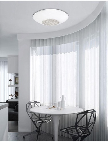 Kruhová - NV 6311802 Stropní svítidlo ERA bílé sklo a křišťál chromovaný kov E27 2x12W - NOVA LUCE - foto 1