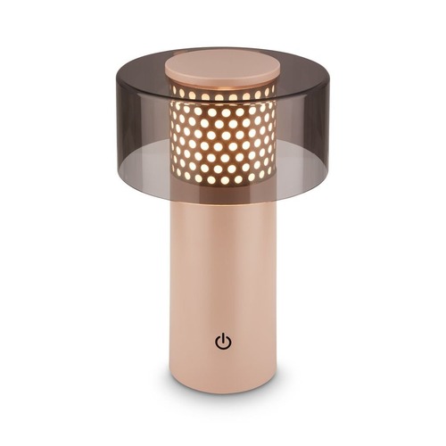 Stolní lampy dekorační - BRILO 7669011 Gila stolní lampa - 2,6W, 200lm, bezdrátová, LED, IP44, dotykový vypínač, stmívatelná, antracit/béžová - BRILO - foto 1