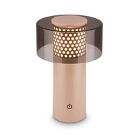 Stolní lampy dekorační - BRILO 7669011 Gila stolní lampa - 2,6W, 200lm, bezdrátová, LED, IP44, dotykový vypínač, stmívatelná, antracit/béžová - BRILO