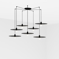 Dekorativní - FARO 68145-7L PLAT závěsné svítidlo, černá, 7L - FARO