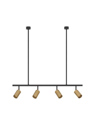 Podélná - NV 9111459 Závěsné svítidlo POGNO černá a zlatý hliník GU10 4x10W IP20 230V bez žárovky - NOVA LUCE - foto 1