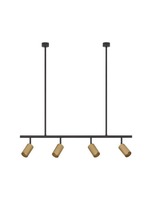 Podélná - NV 9111459 Závěsné svítidlo POGNO černá a zlatý hliník GU10 4x10W IP20 230V bez žárovky - NOVA LUCE