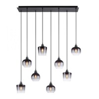 Vícečetná - LD 15426-18 ZEA LED závěsné svítidlo černé 8 ramenné kouřové sklo moderní do interiéru - LEUCHTEN DIREKT / JUST LIGHT